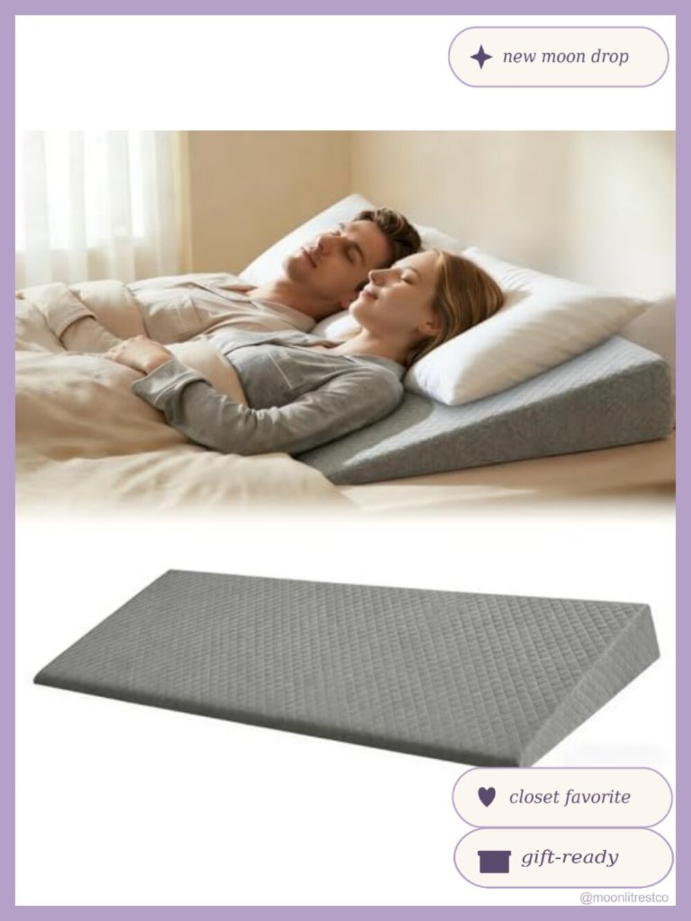 King Size Wedge Pillow 4 Inch for Acid Reflux Snoring Relief High Density Foam